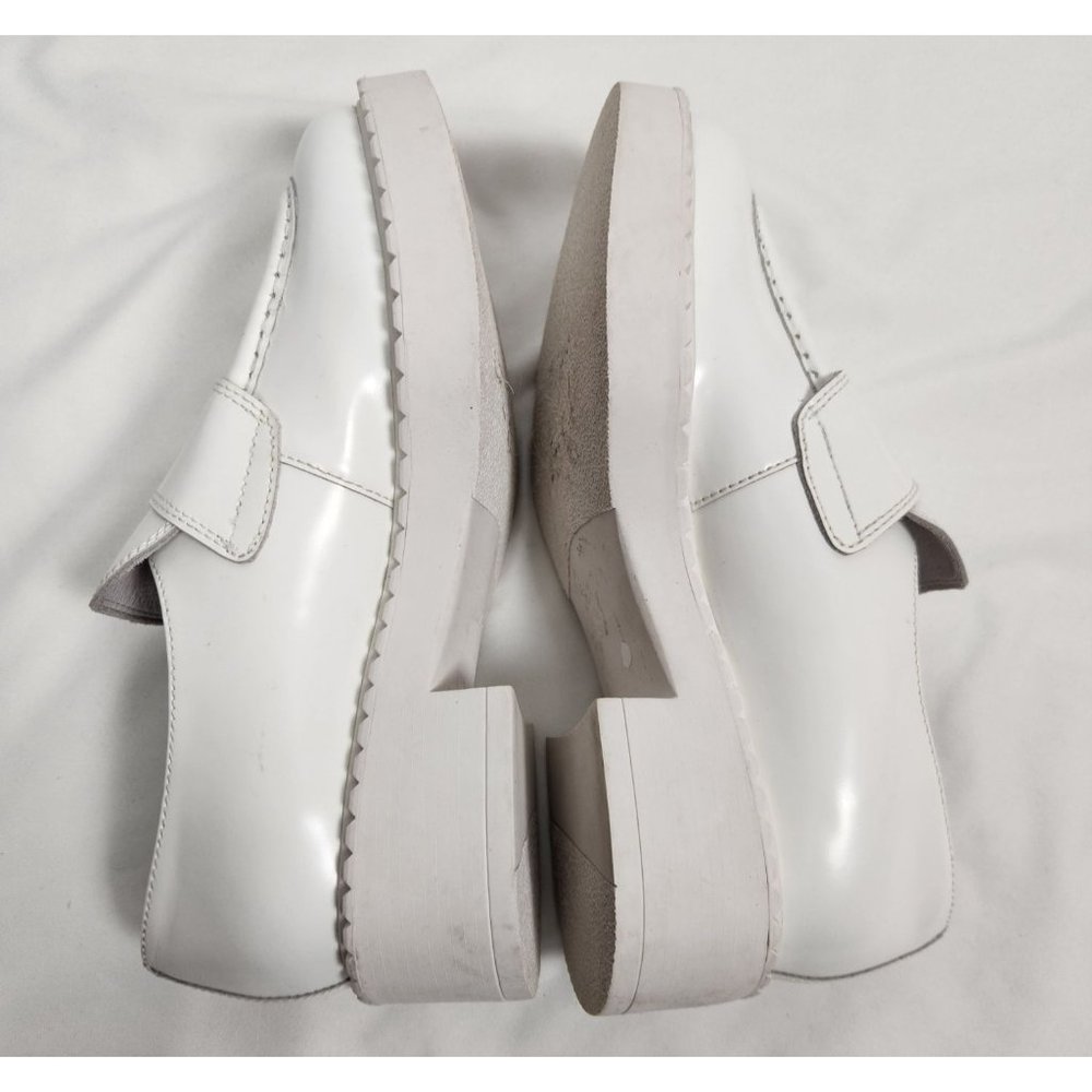 Jeffrey Campbell Women's Sz. 7.5  Librarian Platform Block Heel Loafers In White - Picture 6 of 8